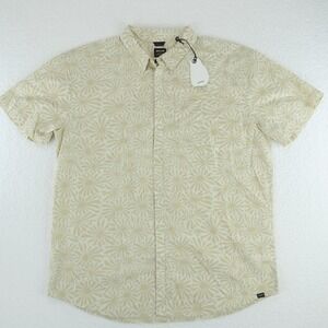 prAna Short‎ Sleeve Button Up Hawaiian Camp Shirt Mens XXL Organic Cotton  $69
